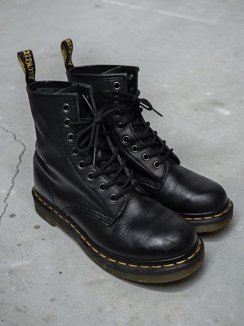 Dr Martens Pascal Combat Boots Womens Black 8 Eye High Top Goth 1460 Size 6